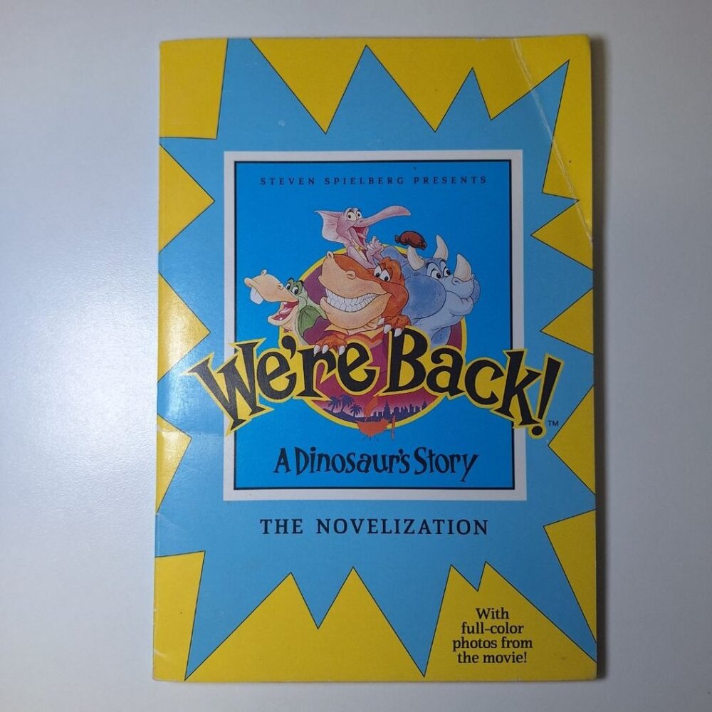 We're Back Dinosaur Book Movie Color Photos Steven Spielberg Cartoon Vintage 90s